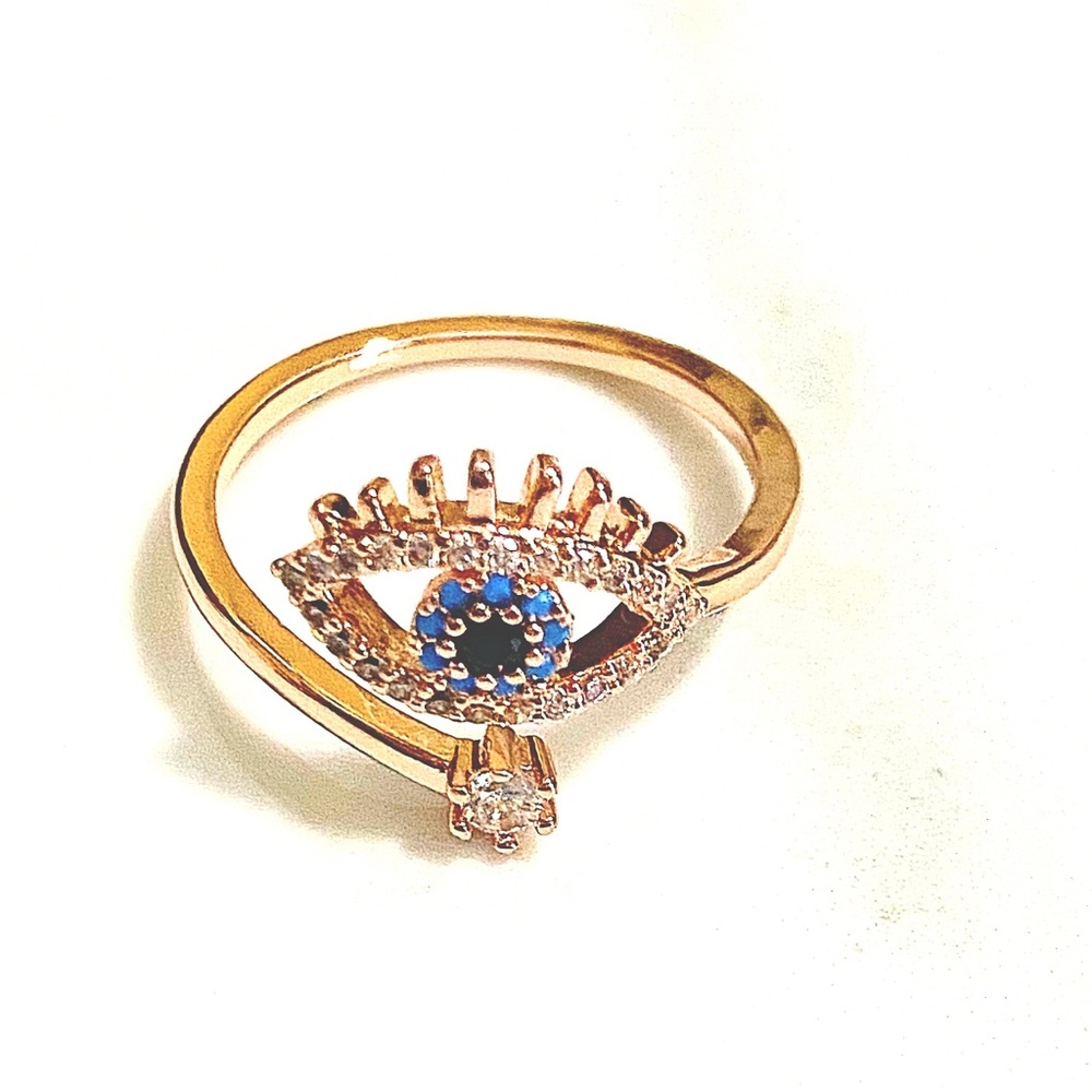 Restocked🎉Elegant Evil Eye Hamsa Rose Gold Ring